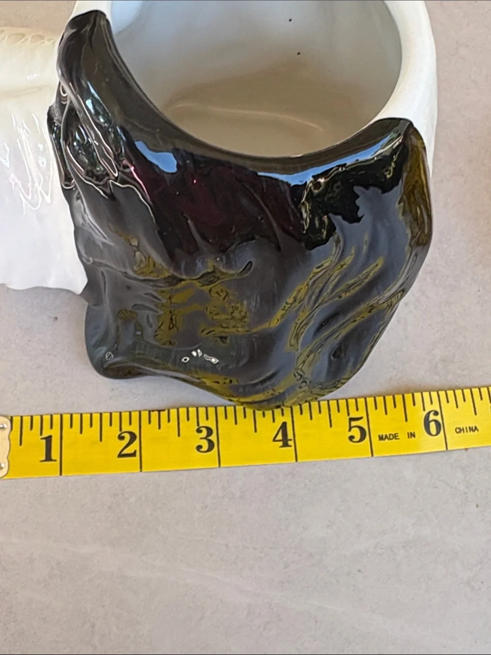 Ceramic Black & White Dog Head Planter - Pets Dog